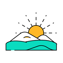 lanscape sunrise sun summer sunlight line icon vector. lanscape sunrise sun summer sunlight sign. isolated symbol illustration