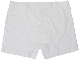 Back view of white boxer briefs