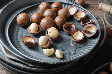 Roasted macadamia nuts unsalted have a natural flavor