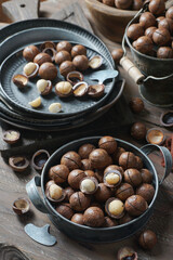 Roasted macadamia nuts unsalted have a natural flavor