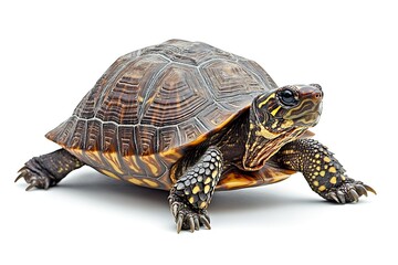 Obraz premium A colorful turtle on a white background.