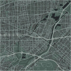 Obraz premium Map of El Monte in California in a smooth dark style. Contains layered vector with roads water, parks, etc.