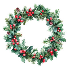 Festive Christmas Garland with Green Foliage and Red Accents for Holiday Decor