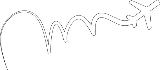 Airplane routes. Travel icon, symbol