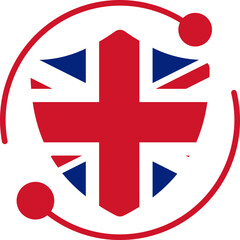 Obraz premium Security Icon in UNITED KINGDOM Flag