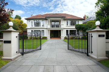 A countrystyle house with a barnstyle door and vintage, rustic decor