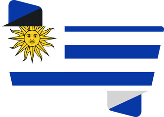 Obraz premium Folded Icon of URUGUAY Flag