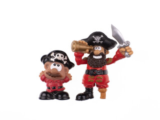 toy pirate isolated on white background