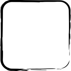 Rounded square brush strokes. Grunge design frames