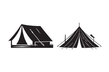 Tent Silhouette Illustration for camping