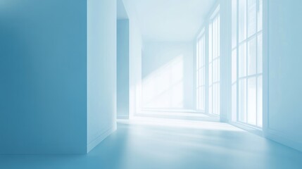 Obraz premium Light blue background with soft gradients: Smooth, gradient transitions of light blue blending into white or other pastel tones, creating a clean and modern look for versatile use.