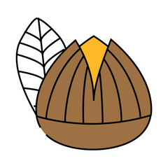 roasted chestnut autumn season line icon vector. roasted chestnut autumn season sign. isolated symbol illustration