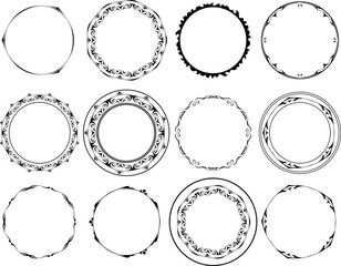 vector frames black on a white background