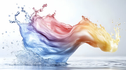 Abstract Colorful Water Splash in Motion, Creating a Dynamic and Artistic Design