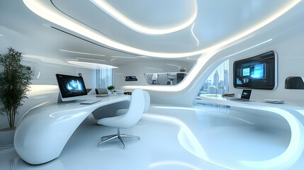 Futuristic Office Interior Design.