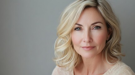 Naklejka premium Natural results-focused cosmetic surgery for mature women Targets women over 50 who want understated and natural-looking results instead of more dramatic changes.