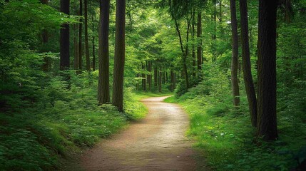 Atmospheric Forest Trail Background. Nature Photography.
