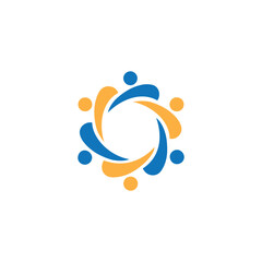 Community logo design simple concept Premium vector, team work logo vector, creative people community logo design.