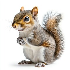 Fototapeta premium squirrel on isolated white background