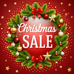Christmas Sale 500 Off on Red Background