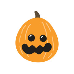 Cute Halloween pumpkin lantern. Icon. Vector illustration