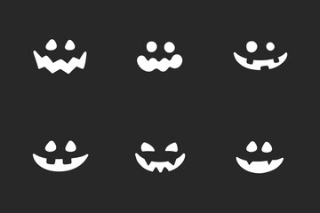 Funny Halloween faces. Design of lanterns. Vector illustration