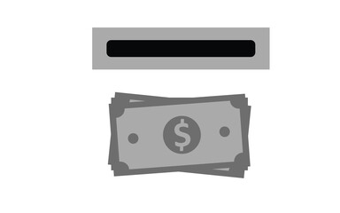 Obraz premium Withdraw concept. cash from ATM. design of US dollars with ATM machine. graphic picture. high quality. illustration graphic vector design