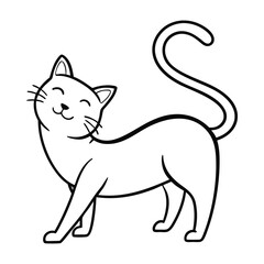Naklejka premium Line drawing of a cat