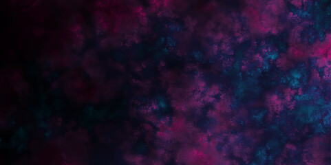 Dark concrete wall beautiful green and dark blue ocean background. Colorful Stained stony rusty wall background. Aquamarine and pink Abstract Glowing Space Stars. Vintage paper textured aquarelle