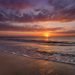 Sunset over Calm Ocean Waters