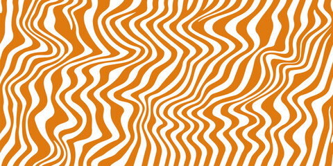 Wavy caramel pattern or swirl peanut background of zebra wave lines, abstract vector. Caramel wavy flow pattern background with geometric wavy lines of peanut butter or toffee sweet syrup