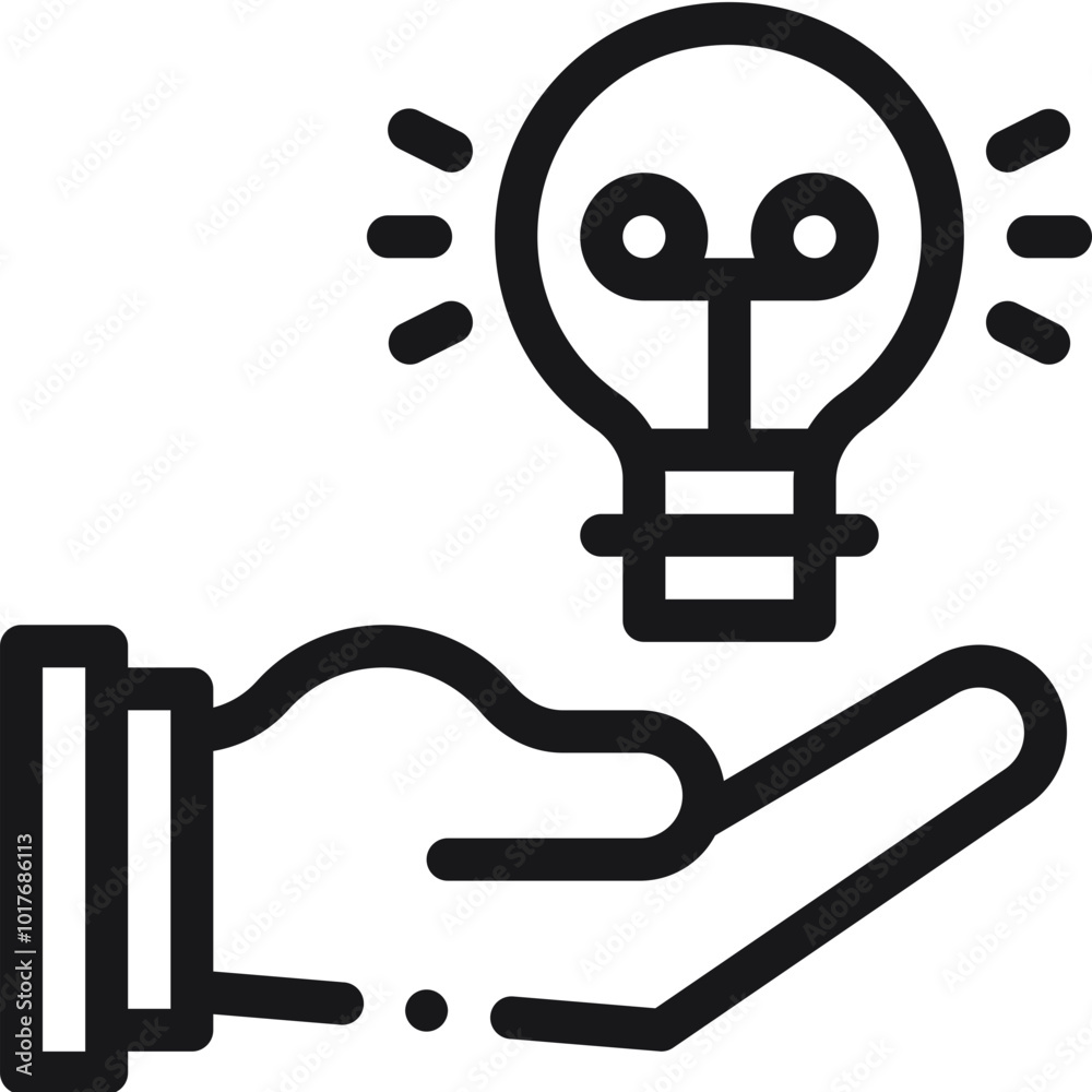 Poster illustration of a icon hand light