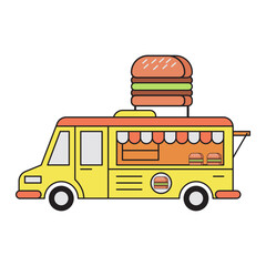 Food Illustration Truck Simple