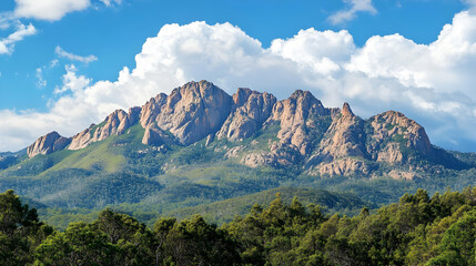 Fototapeta premium Rocky Mountain Range with Clouds.