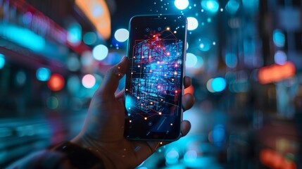 Secure Messaging Futuristic Holographic Smartphone Technology for Financial Security