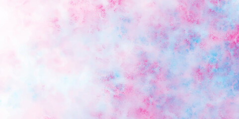 Soft blue and pink powder explosion on white background. Natural shiny soft pink and white light watercolor blurry cloudy. lightbackground with soft pink blue center and white vintage texture.