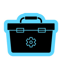 Toolbox icon, repairman, tool building, equipment