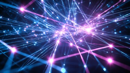 Naklejka premium Intertwined Lines of Light with Glowing Points