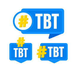 Tbt hashtag icons showing throwback thursday posts