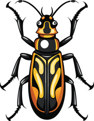 longhorn beetle insect vector artwork