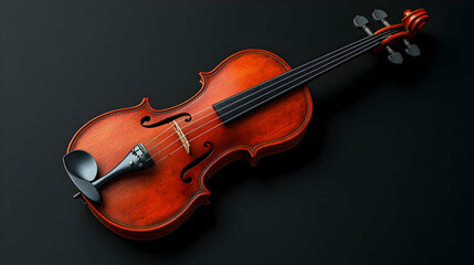 Fototapeta premium Violin on Black Background.