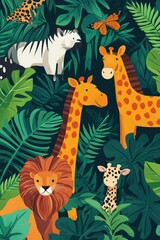 World wildlife day a group of animals standing on background