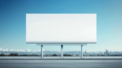 Fototapeta premium Marketing Billboard. Empty clear white billboard. Design Template. 