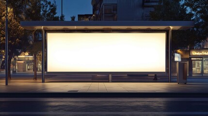 Marketing Billboard. Empty clear white billboard. Design Template.
