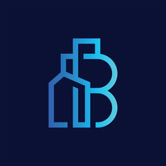 business b alphabet logo icon