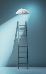 A Close-up of a Metallic Ladder Symbolizing Wealth Ranking, Featuring Minimalist Design Elements Highlighting Financial Success and Social Status Concepts.