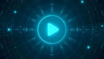 3D video screen player interface play button