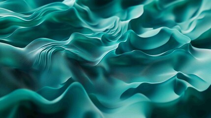 Obraz premium Abstract background made of Blue and Green 3D Undulating lines. Multicolored 3D Render with copy-space. 