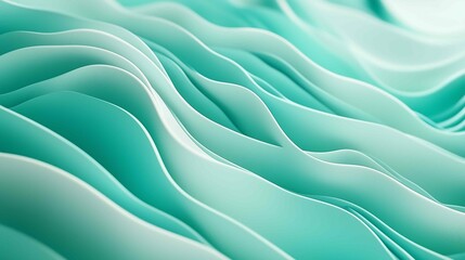 Obraz premium Abstract background made of Blue and Green 3D Undulating lines. Multicolored 3D Render with copy-space. 