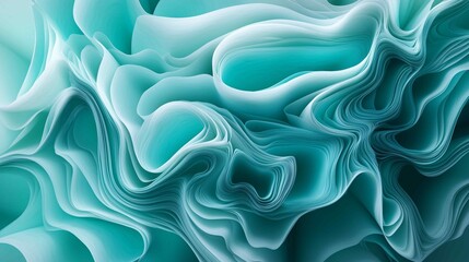 Obraz premium Abstract background made of Blue and Green 3D Undulating lines. Multicolored 3D Render with copy-space. 